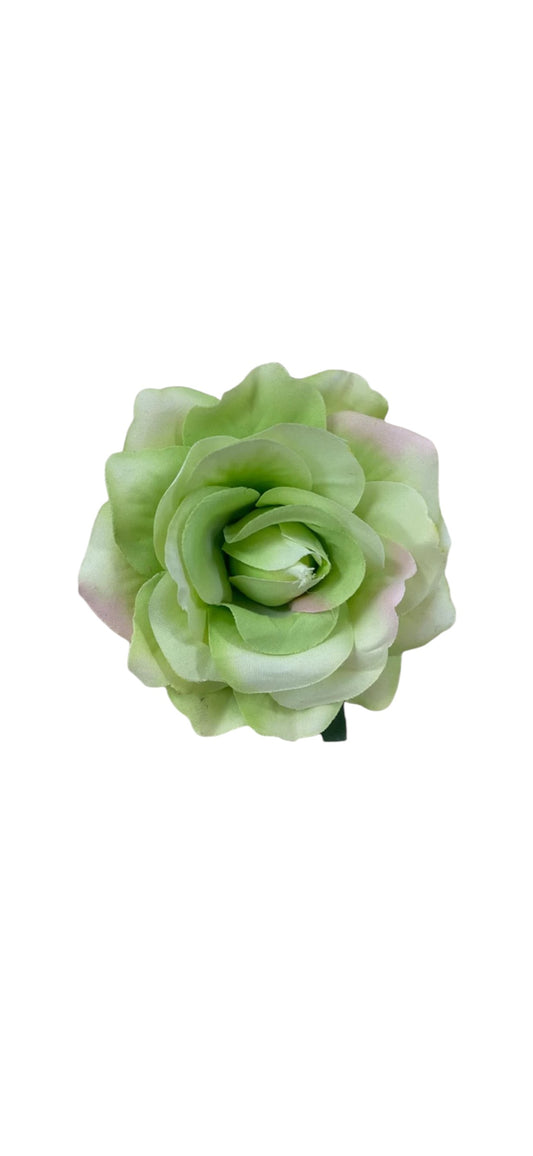 Rose Flower Hair Clip - Lime