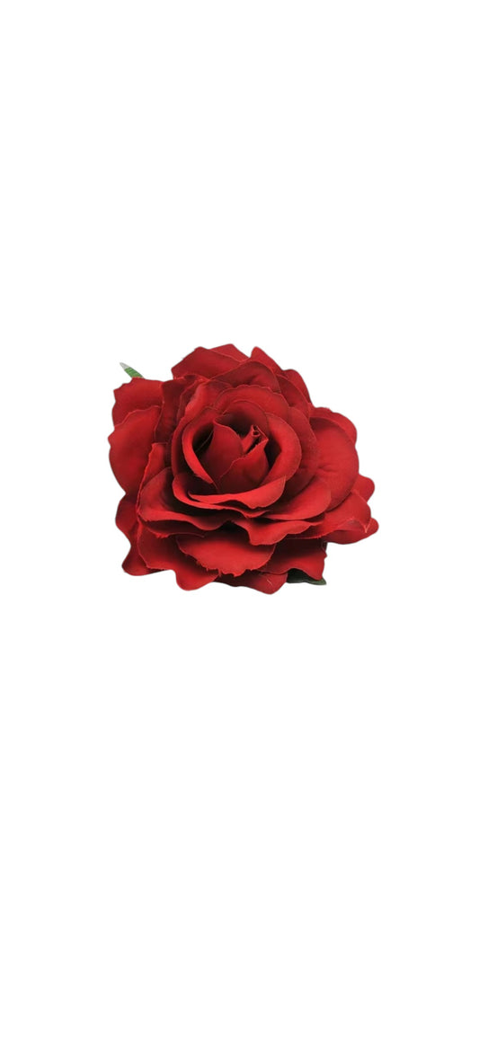 Rose Flower Hair Clip - Red