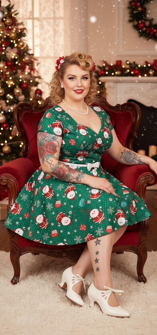 Christmas Santa Baby Dress - Green
