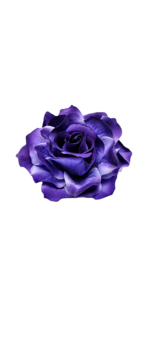 Rose Flower Hair Clip - Purple