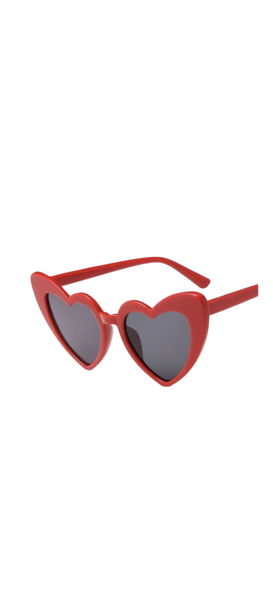 Retro Heart Sunglasses - RED