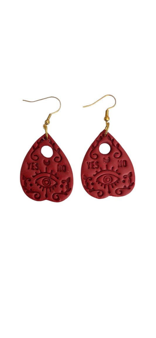 Planchette Dangle Earrings – Crimson