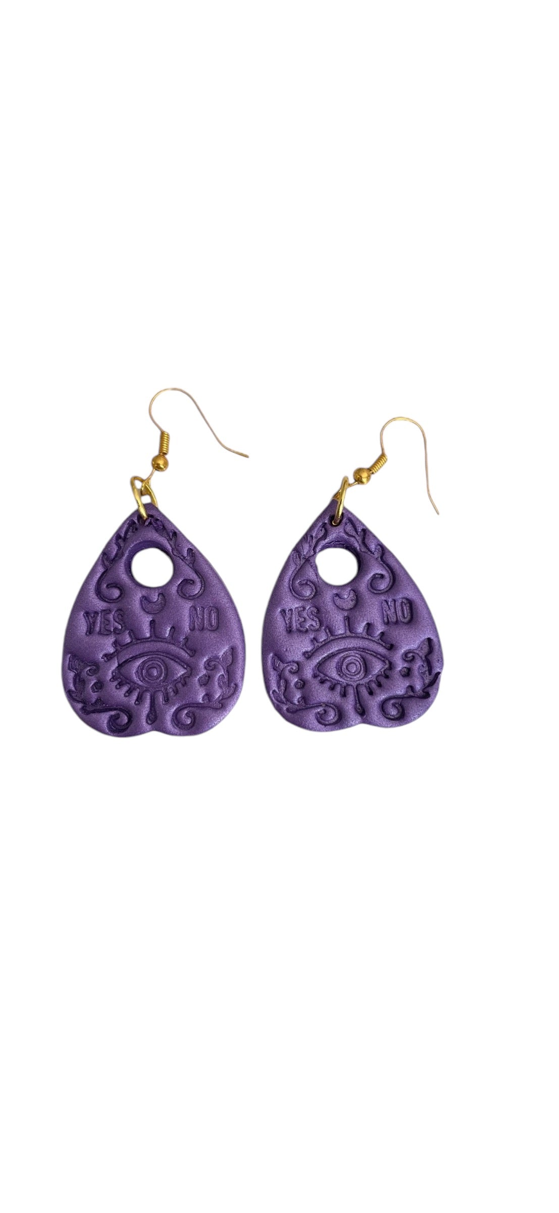 Planchette Dangle Earrings –  Metallic Purple