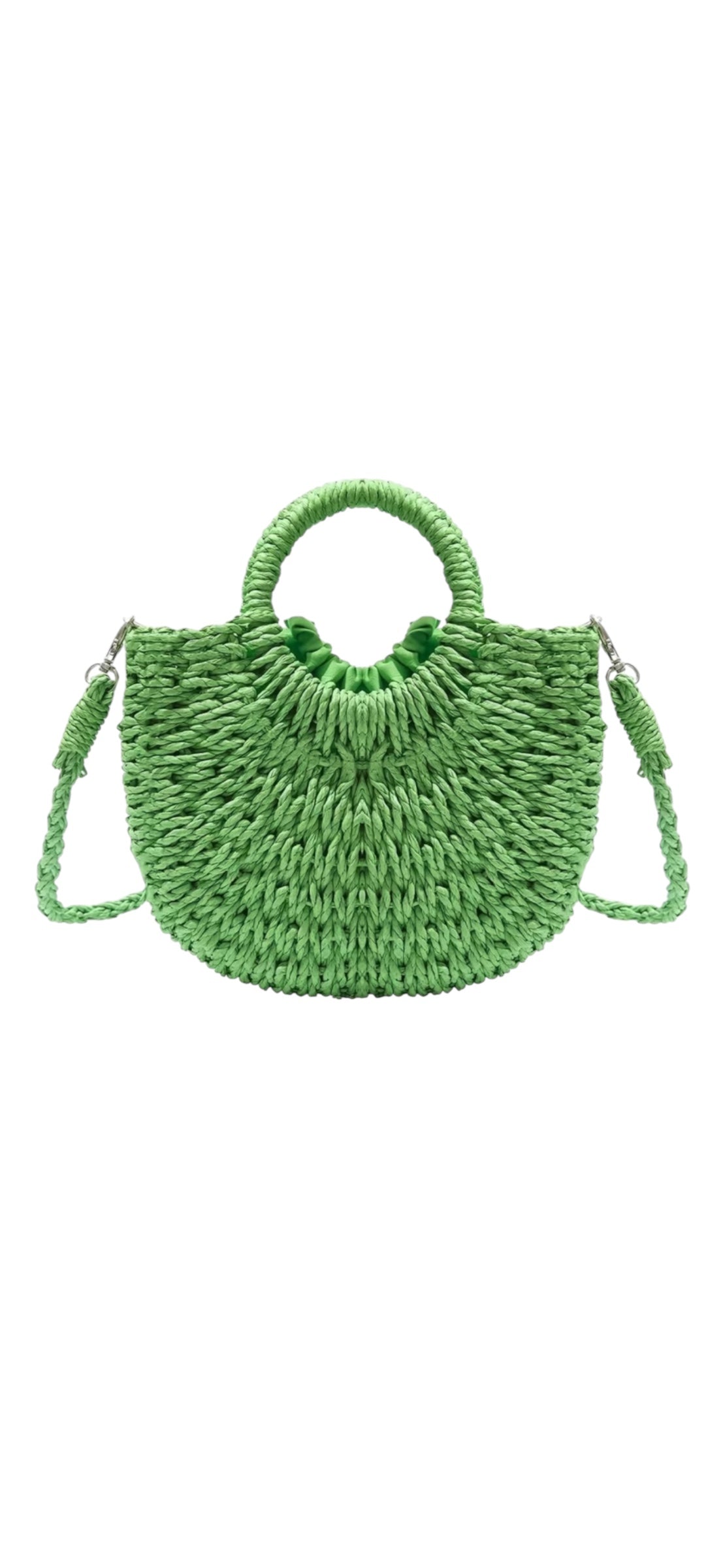 Rattan Carry Bag - Green