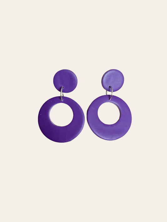 Velma Hoops Dangle Earrings - Plum