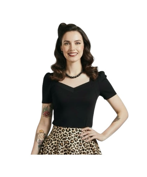 Thelma Fitted Top - Black