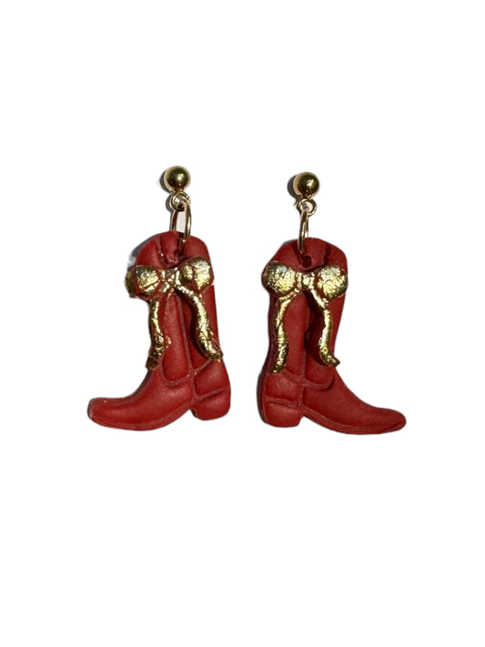 Bow Dacious Boot Dangle Earrings