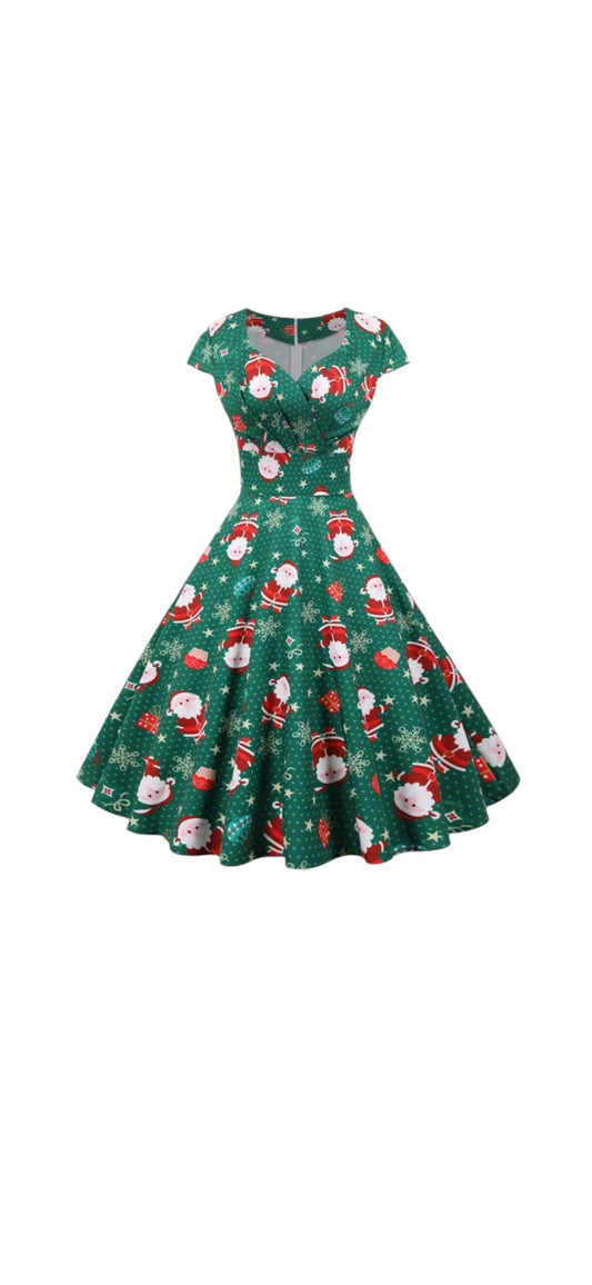 Christmas Santa Baby Dress - Green