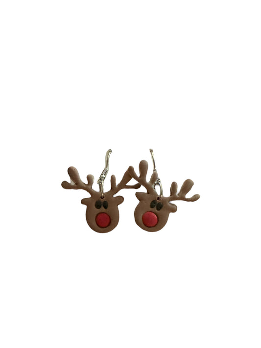 Red Nosed Reindeer Dangle Earrings