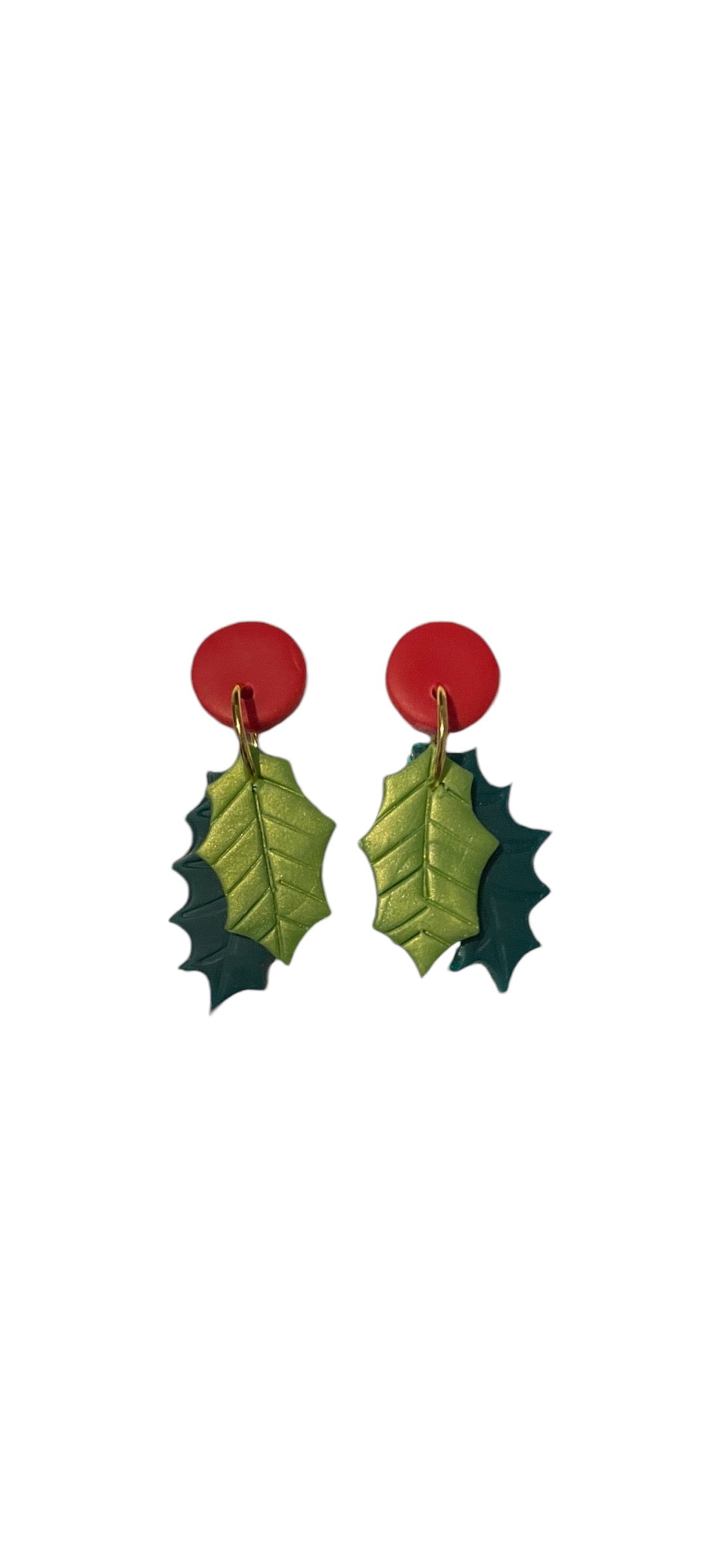 Christmas Holly Dangle Earrings