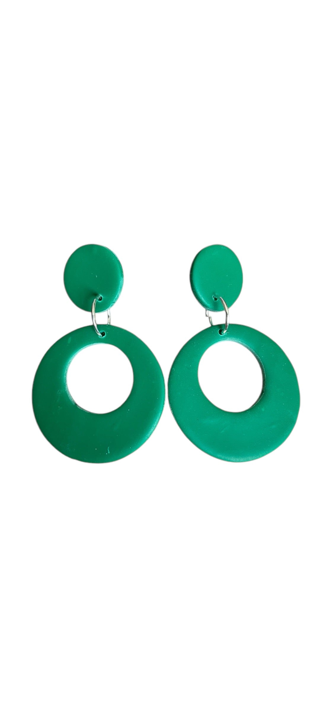 Velma Hoops Dangle Earrings - Green