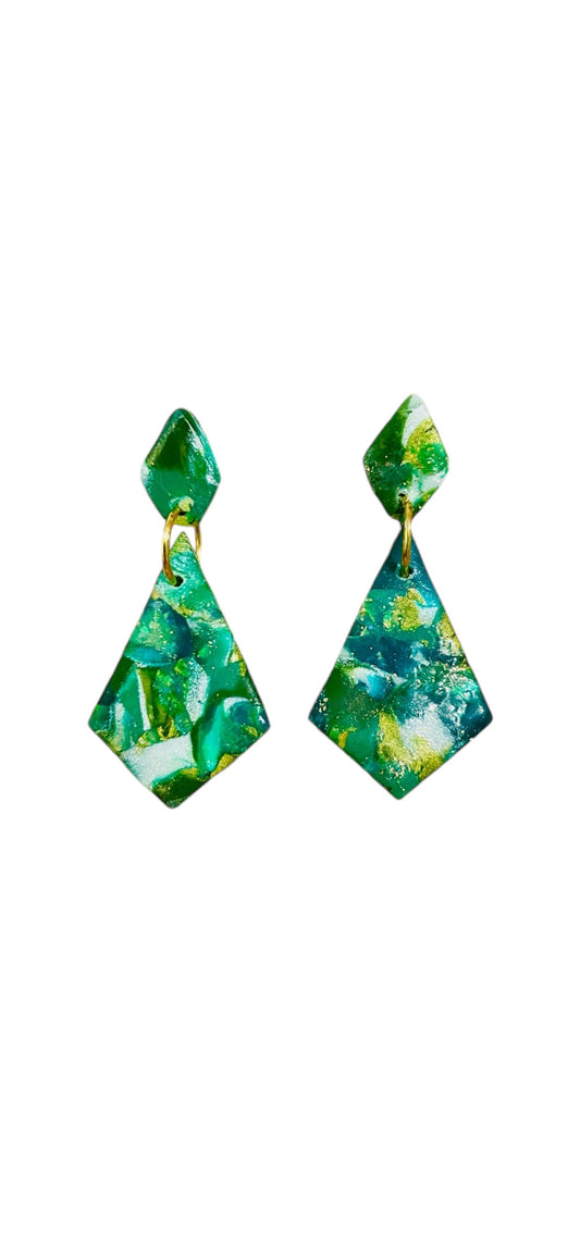 Jade Diamond Dangle Earrings