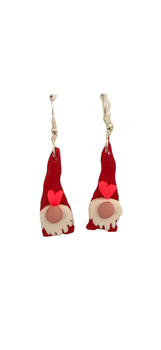 Gnome Dangle Earrings - Heart