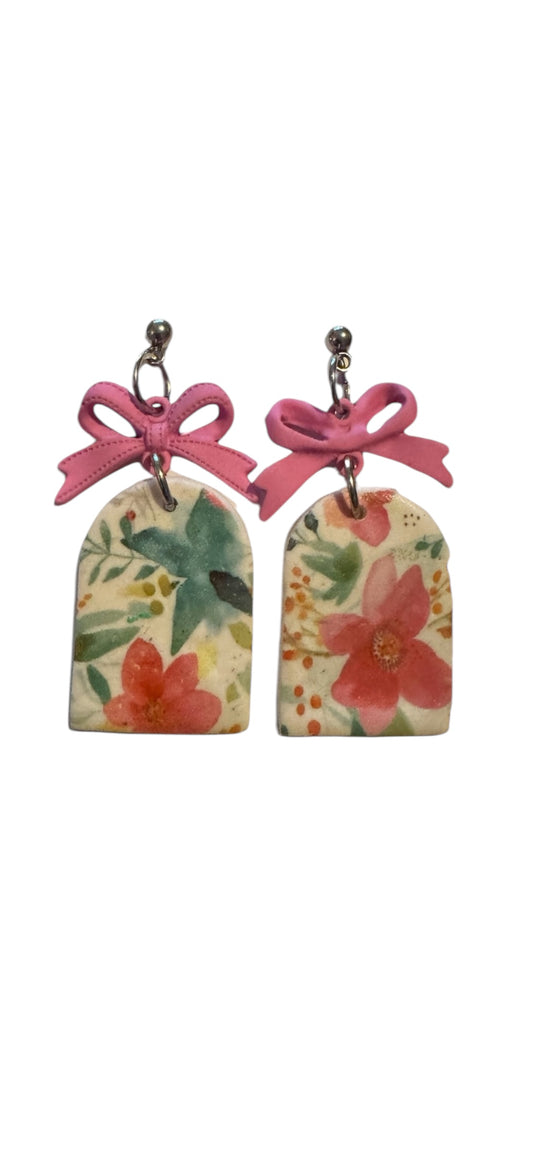 Pretty In Pink Floral Dangle Earrings