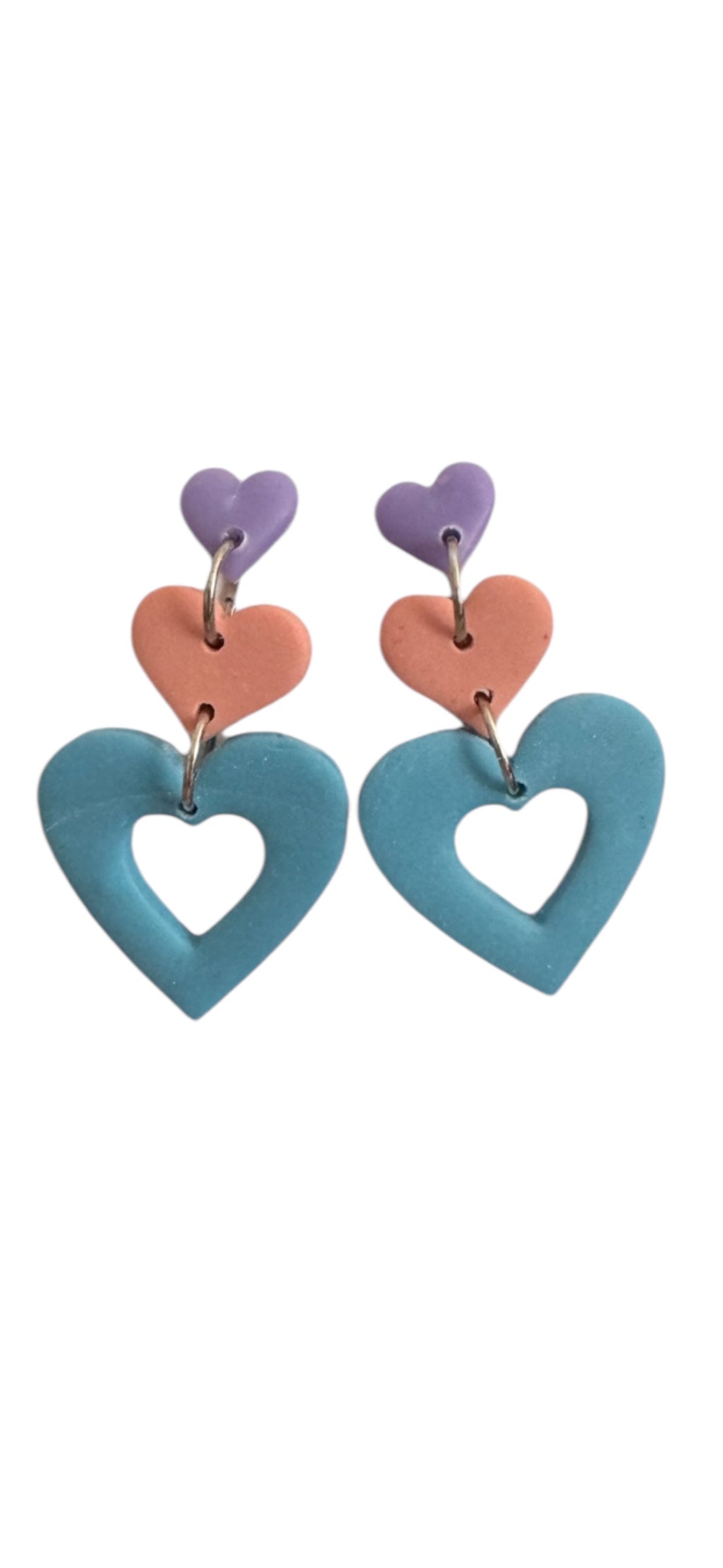 Pastel Heart Combo Dangle Earrings