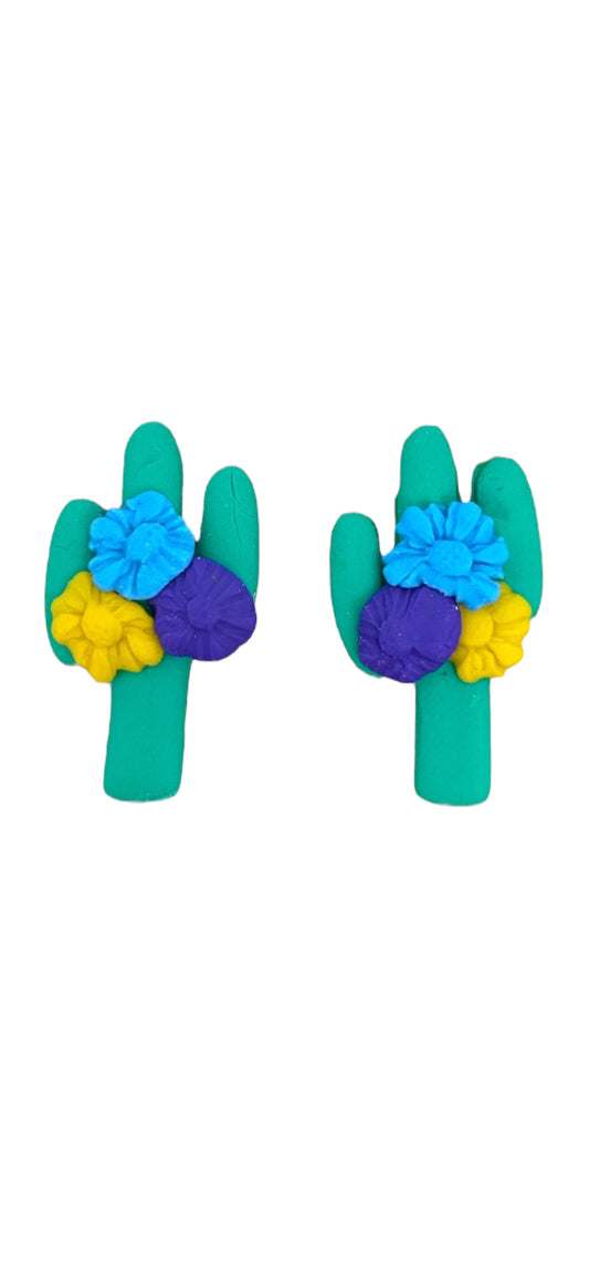 Cactus Floral Statement Studs