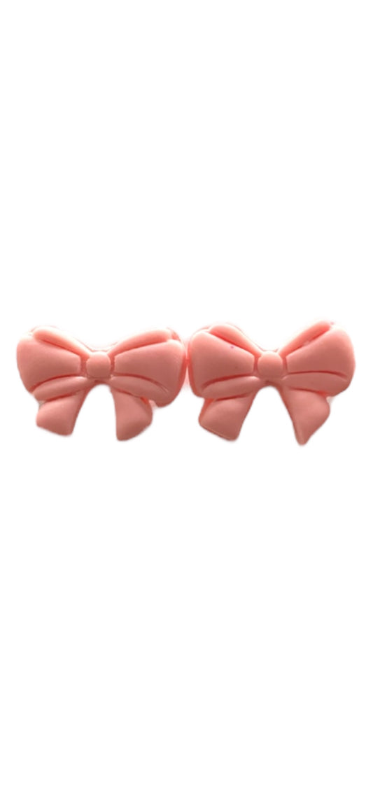 Bow Studs - Baby Pink