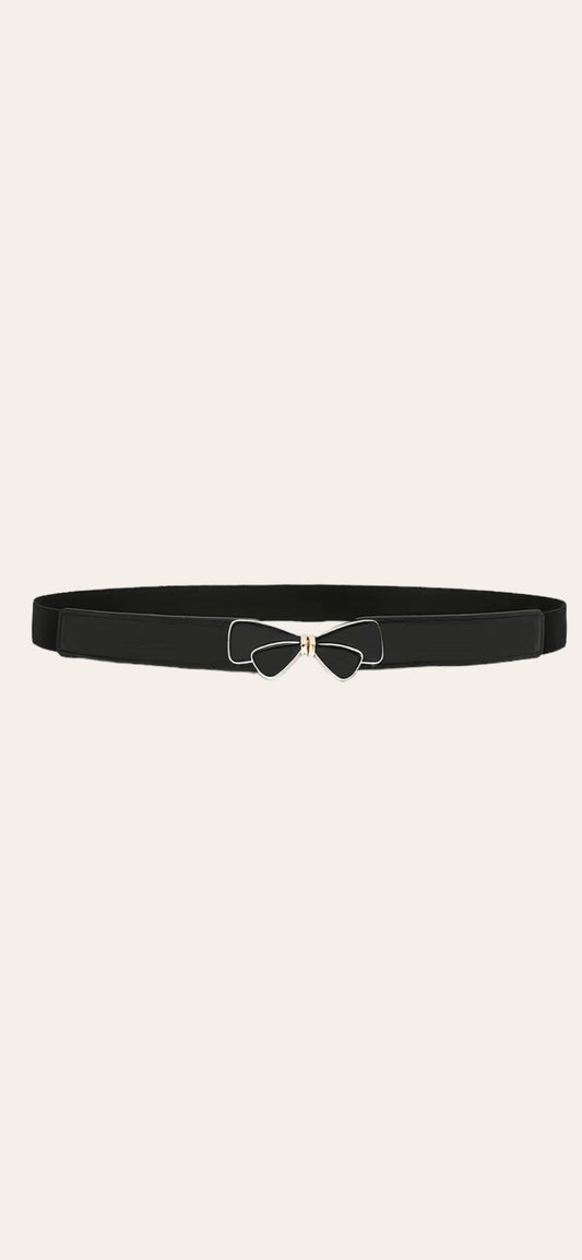 Evie Elegant Bow Belt - Black