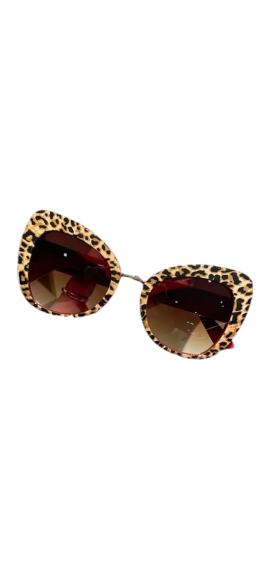 Retro Kitty Sunglasses Red Leopard