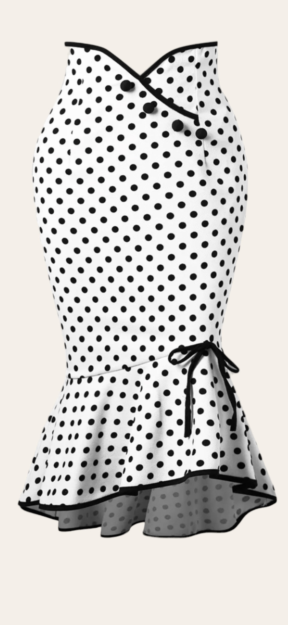 Spotty Mermaid Wiggle Skirt - White/Black – EVIE JEAN COLLECTION
