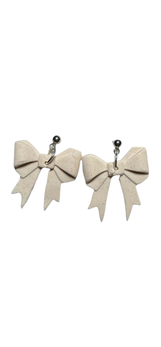 Bow Dangle Earrings - Icicle