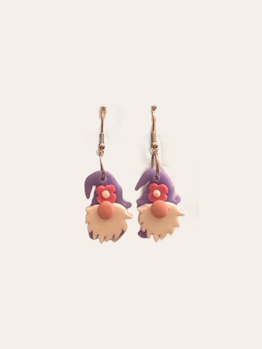 Gnome Dangle Earrings - Flower Power