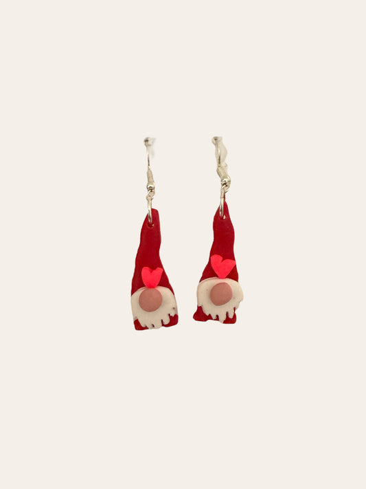 Gnome Dangle Earrings - Heart