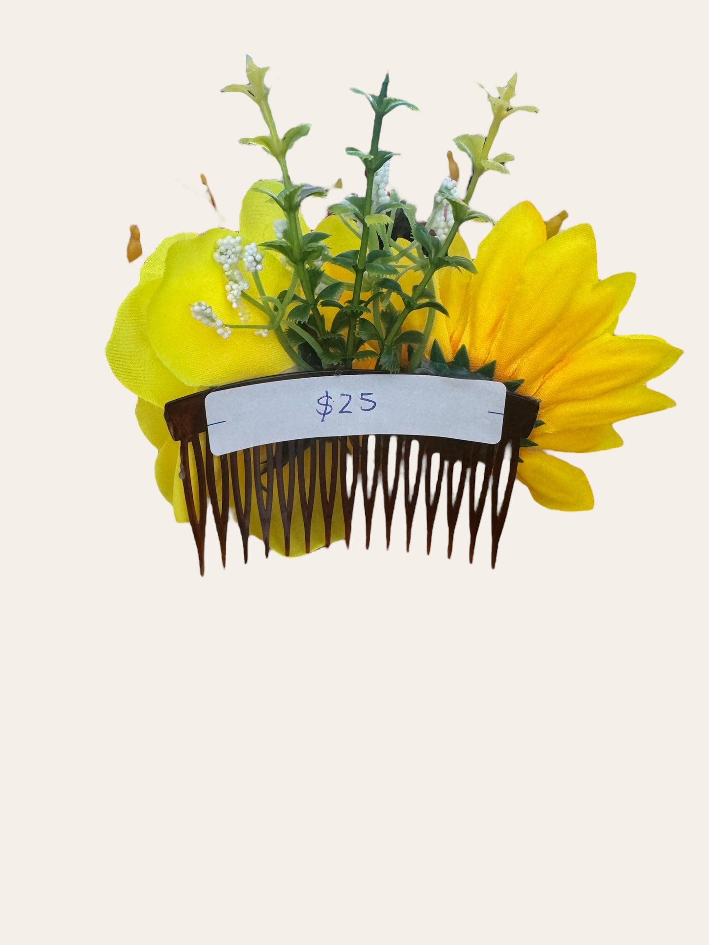 Sunflower and Yellow Rose Hair Comb