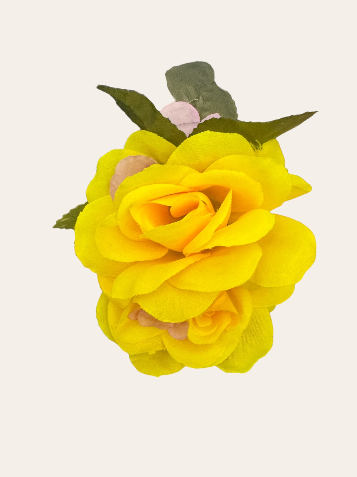 Yellow Rose with Purple Accents Hair Clip