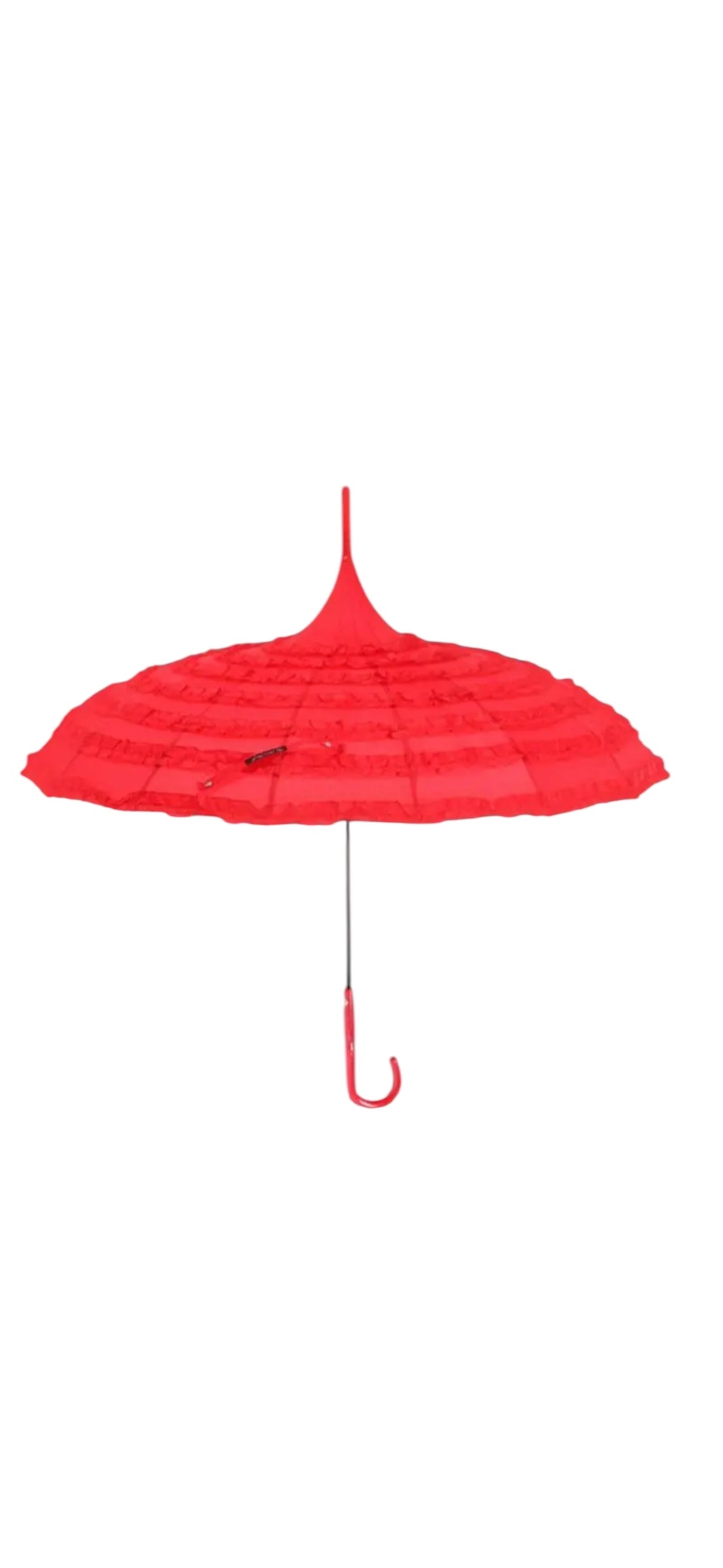 Retro Pagoda Parasol - Red Ruffles