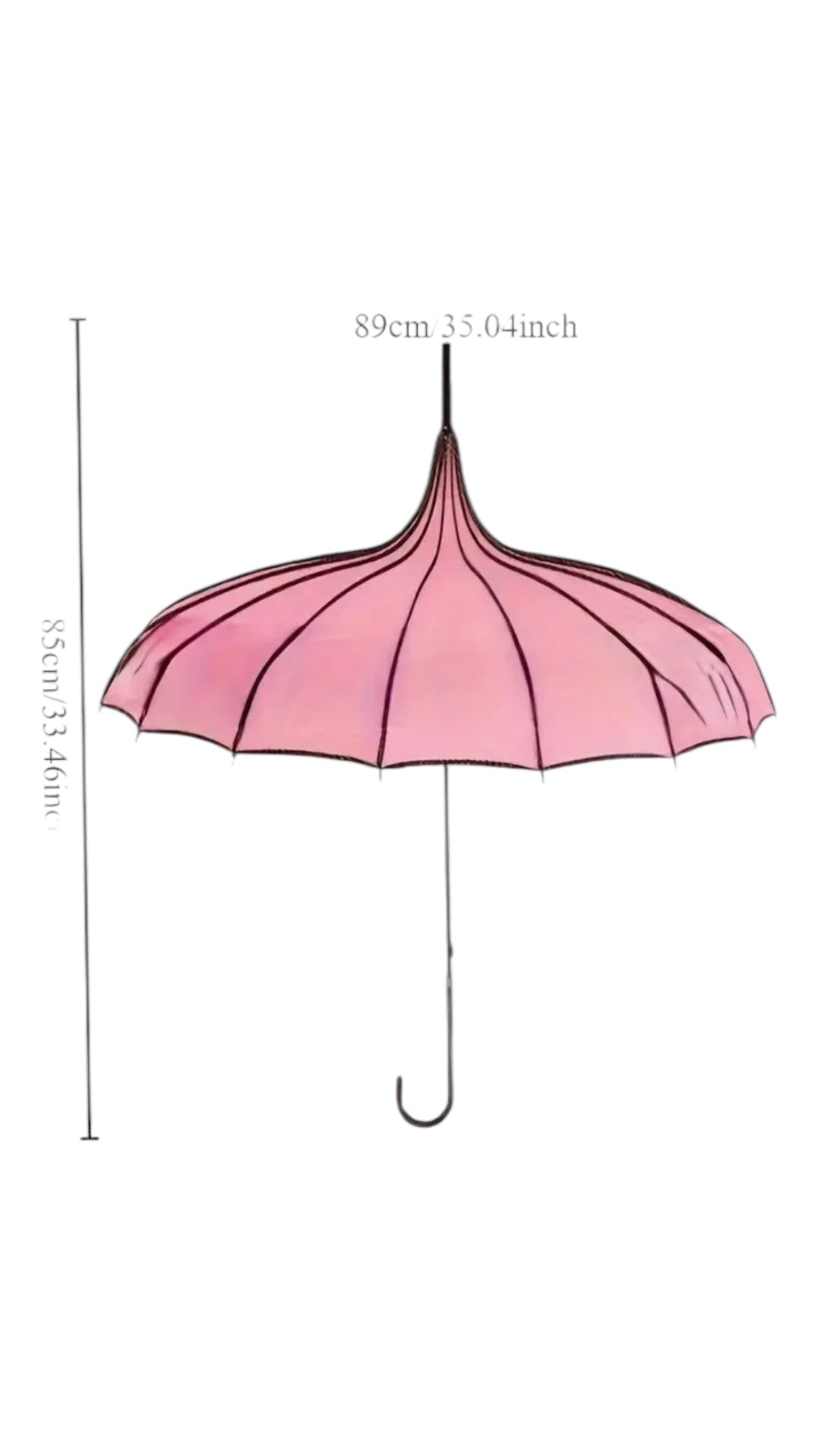 Retro Pagoda Parasol - Black