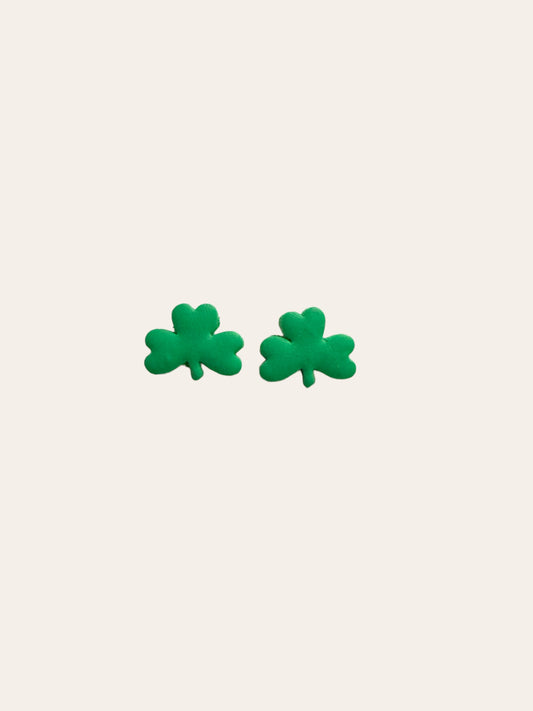 Lucky St Pattys Day Clover Studs