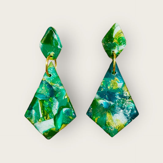 Jade Diamond Dangle Earrings