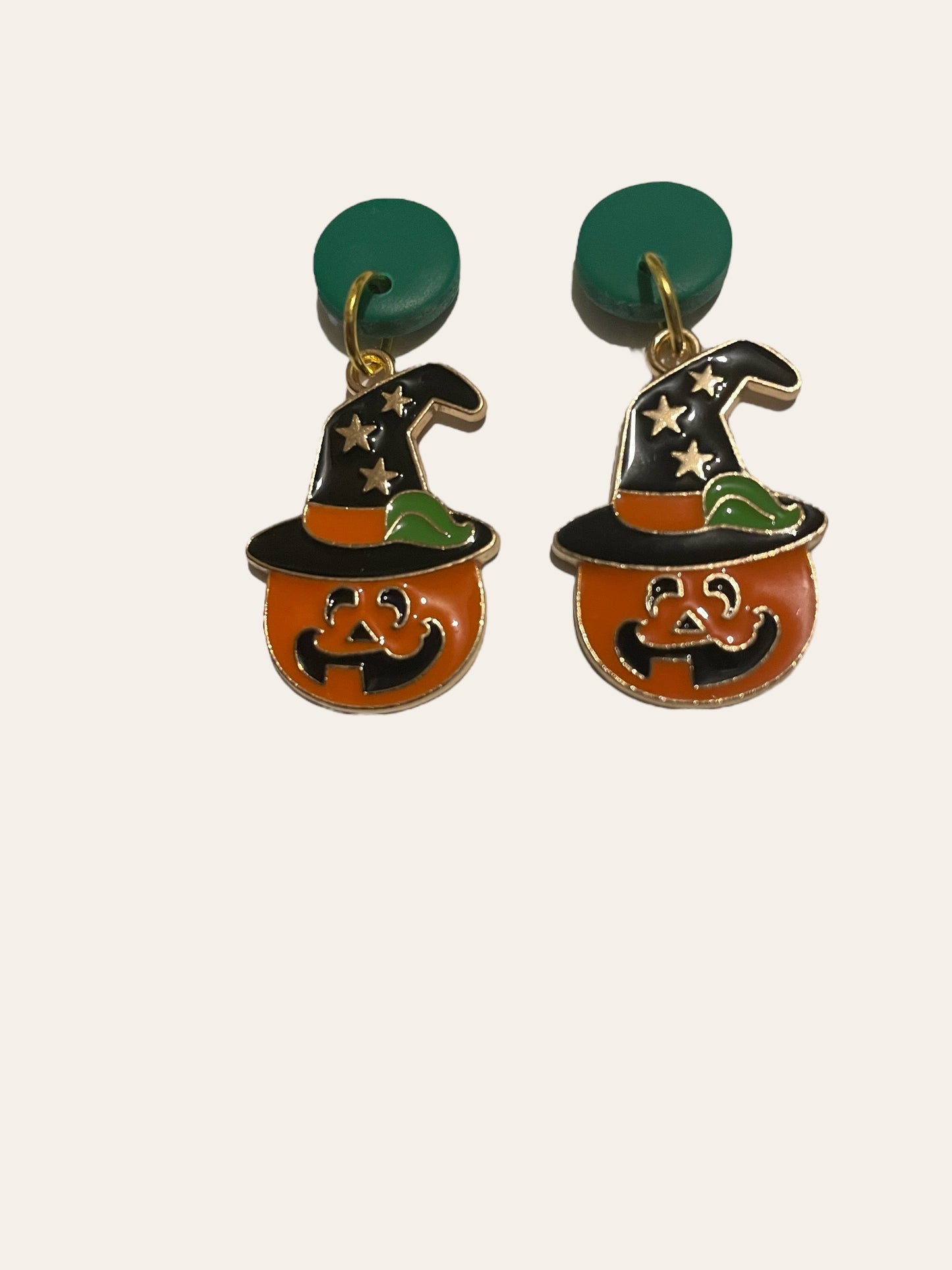 Pumpkin Wizard Dangle Earrings