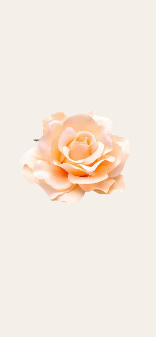 Rose Flower Hair Clip - Peach