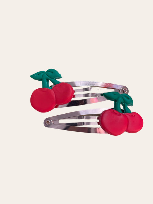 Hair Clips - Cherry