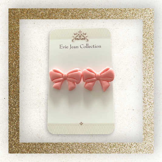 Bow Studs - Baby Pink