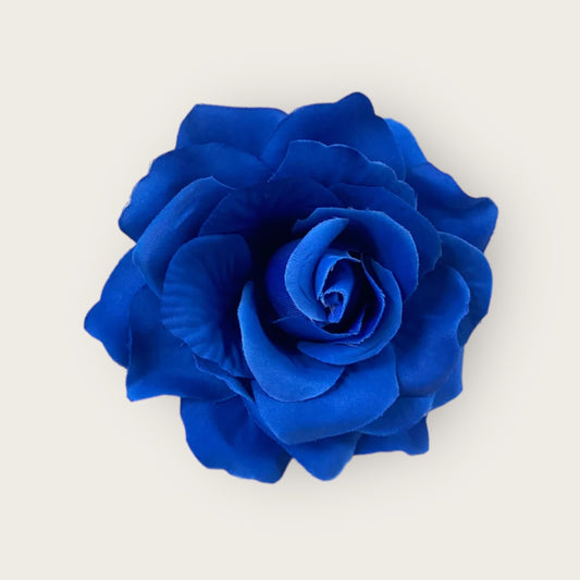 Rose Flower Hair Clip - Cobalt