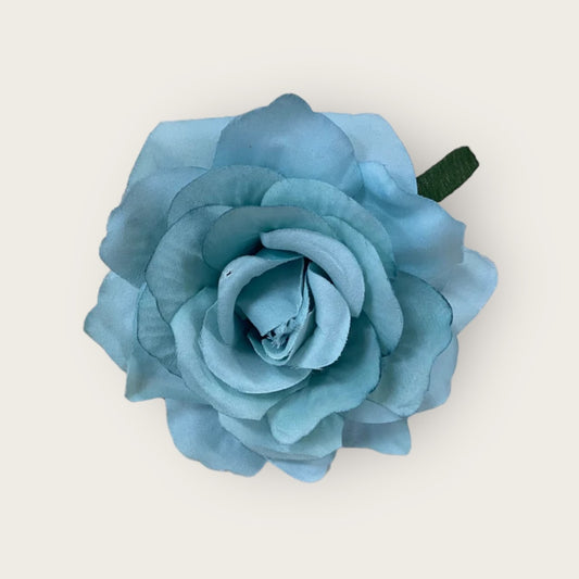 Rose Flower Hair Clip -Sky Blue