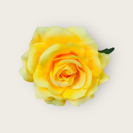 Rose Flower Hair Clip - Yellow